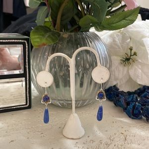 Blue lapis silver earrings.